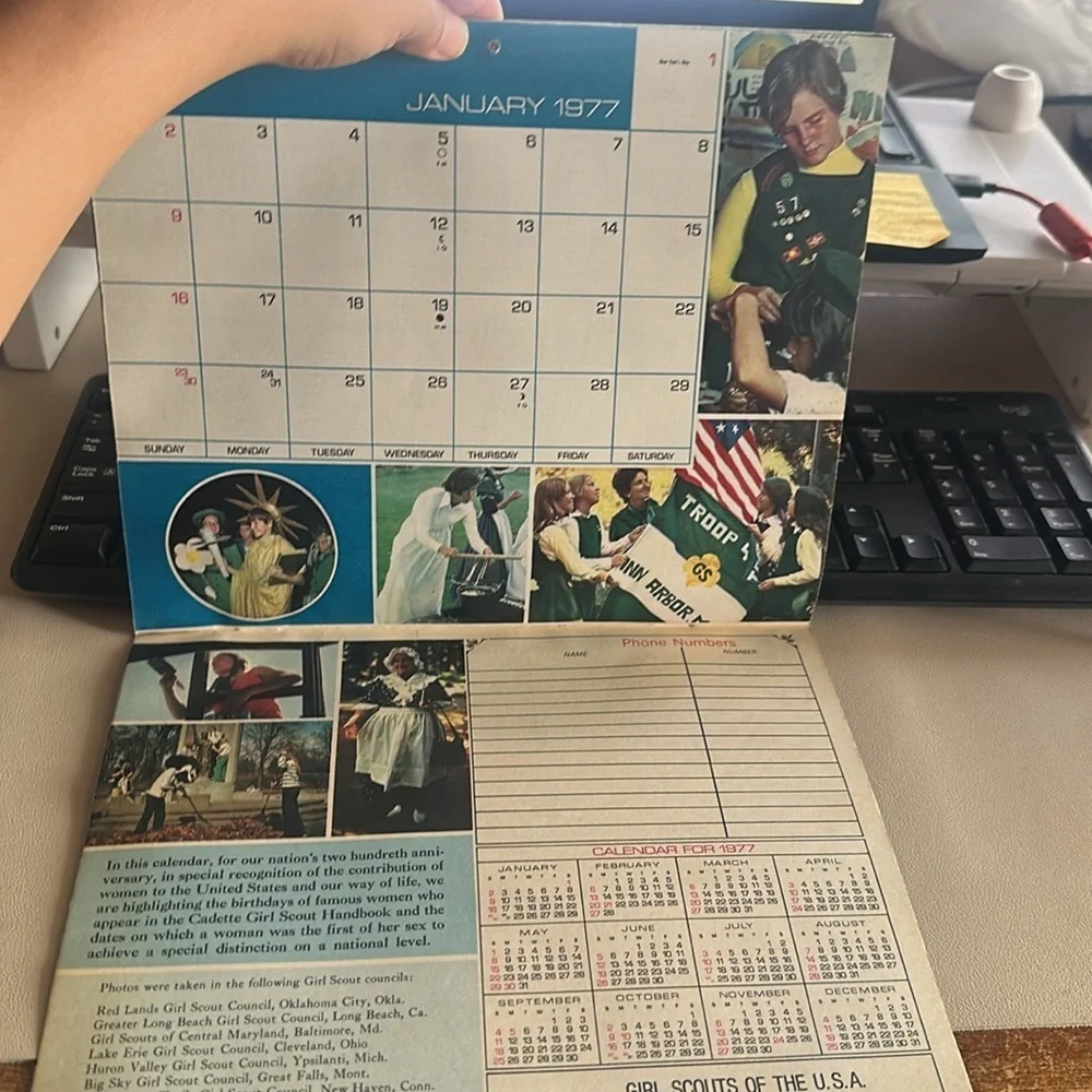 Vintage 1976 Girl Scout Calendar